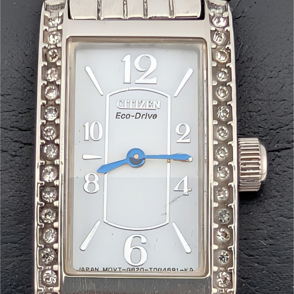 Citizen Eco-Drive G620-T002820 Petite Palodoro Swarovski Crystal Tank Watch Blue - Picture 2 of 10